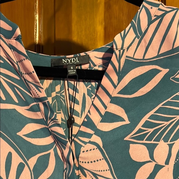 NYDJ Blue and Pink Patterned Blouse - Picture 5 of 8